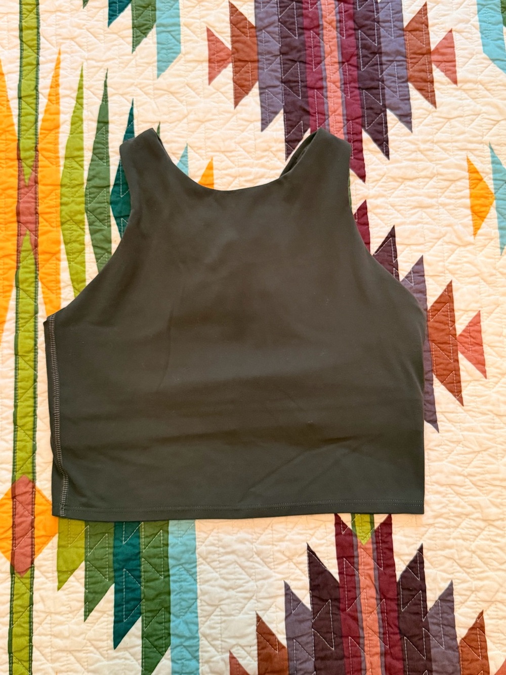 Athleta high neck green sports bra